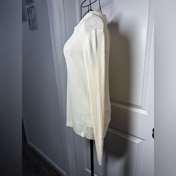 Club Monaco Yellow/Cream Ribbed Long Sleeve Top - Picture 2 of 7